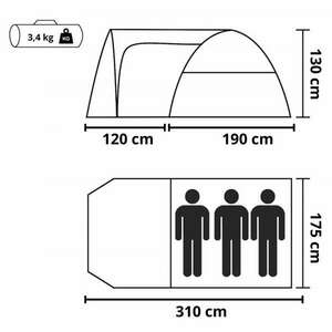 Springos kemping sátor 345 x 185 x 125 cm kép