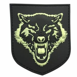 WARAGOD FELVARRÓ 3D Wolf PVC Patch Glow kép