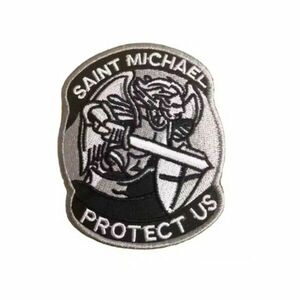 WARAGOD Saint Michael Protect Us hímzett patch, szürke kép