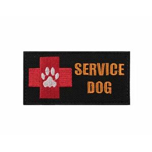 WARAGOD Hímzett tapasz Service Dog Rescue Team, fekete kép