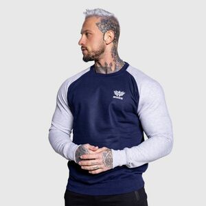 Férfi kapucni nélküli pulóver Iron Aesthetics Enjoy, navy/grey kép