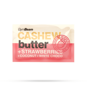 GymBeam Sample Cashew butter with coconut, white choco and strawberry kép