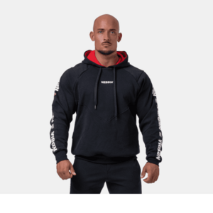 NEBBIA Men‘s hoodie Black kép