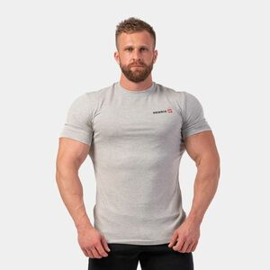 NEBBIA Men‘s T-shirt Minimalist Logo Light Grey kép