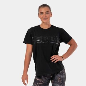 NEBBIA Women‘s T-shirt Invisible Logo Black kép