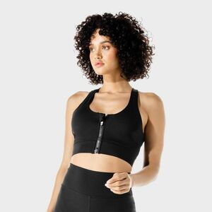 SQUATWOLF Zip Up Sports Bra Black kép