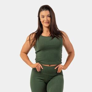 Ribbed Organic Cotton Green női atléta – NEBBIA kép