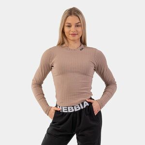 Ribbed Organic Cotton Brown női felső - NEBBIA kép