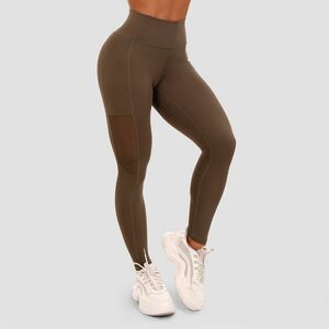 GymBeam Women‘s Leggings Mesh Panel olive kép