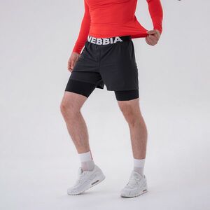 NEBBIA Men‘s Shorts Double-Layer Black kép