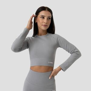 GymBeam FLO Ribbed CropTop Grey kép