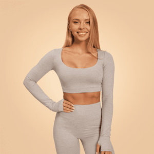 BeastPink Sense Crop Top Grey kép