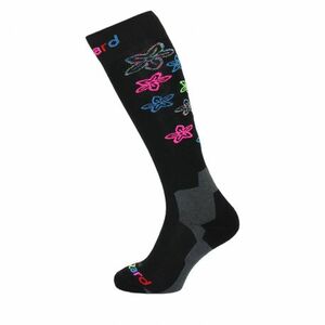 Gyermek sízokni (zokni) BLIZZARD Viva Flowers ski socks junior, black flowers kép