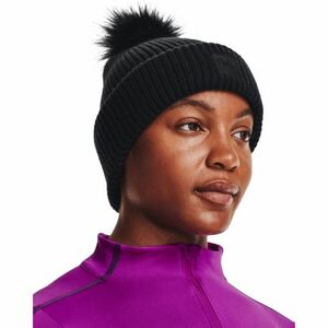 Női téli sapka UNDER ARMOUR UA Halftime Ribbed Pom-BLK kép