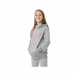 Lány kapucnis pulóver 4F JUNIOR GIRLS SWEATSHIRT JBLD002-25M-GREY MELANGE kép