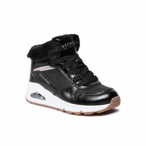 Lányok téli bokacsizma SKECHERS Uno Cozy On Air black gold kép