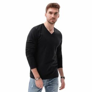 Férfi póló hosszú ujjal és V-nyakkivágással OMBRE T-shirt LS-L136-V6-BLACK kép