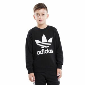 Junior pulóver ADIDAS ORIGINALS TREFOIL CREW-ED7797-black white kép