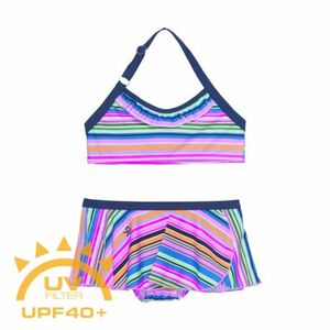 Lányok fürdőruha COLOR KIDS Bikini W. Skirt - AOP, azure blue kép