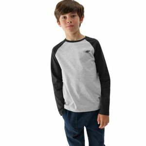 Fiú hosszú ujjú póló 4F JUNIOR LONGSLEEVE-JAW23TLONM138-27M-COLD LIGHT GREY MELANGE kép