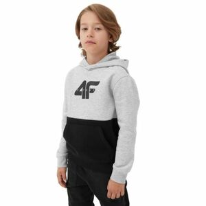 Fiú kapucnis pulóver 4F JUNIOR SWEATSHIRT-JAW23TSWSM628-27M-COLD LIGHT GREY MELANGE kép