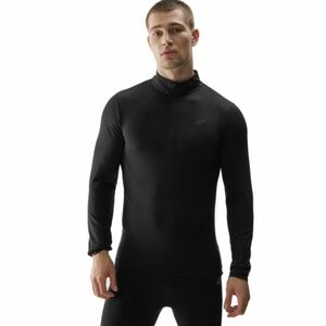 Hőszigetelt férfi sídzseki 1 2 cipzárral 4F BRUSHED UNDERWEAR-AW23UBRUM035-20S-DEEP BLACK kép