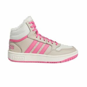 Lányok téli bokacsizma ADIDAS Hoops 3.0 Mid K wonder beige pink fusion off white kép