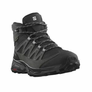 Férfi bokatúra teljes bőrcipő SALOMON X Ward Leather Mid GTX phantom black magnet kép