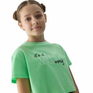 Rövid ujjú lány póló 4F JUNIOR TSHIRT-4FJWSS24TTSHF1144-42N-LIGHT GREEN NEON kép