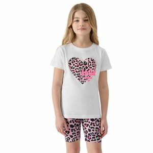 Rövid ujjú lány póló 4F JUNIOR TSHIRT-4FJWSS24TTSHF1143-10S-WHITE kép