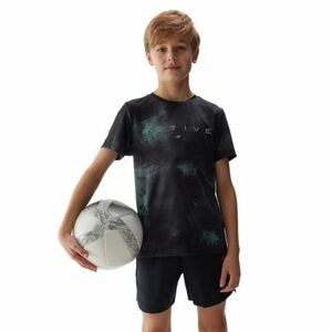 Fiú edző ing rövid ujjal 4F JUNIOR TSHIRT FNK-4FJWSS24TFTSM694-41A-GREEN ALLOVER kép