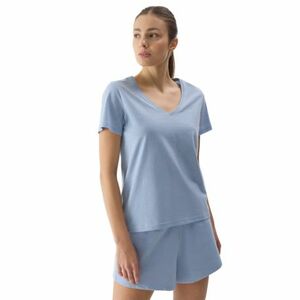 Női póló rövid ujjal, V-kivágással 4F TSHIRT-4FWSS24TTSHF1162-34S-LIGHT BLUE kép