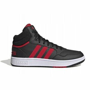 Férfi szabadidős lábbelik ADIDAS Hoops 3.0 Mid core black better scarlet cloud white kép