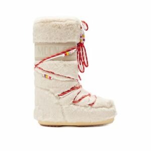 Női magas téli csizma MOON BOOT MB ICON FAUX FUR BEADS-L002 CREAM kép