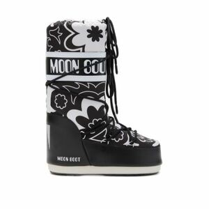 Női magas téli csizma MOON BOOT MB ICON FLOWER-NA02 BLACK WHITE kép