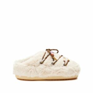 Női magas téli csizma MOON BOOT MB MULE FAUX FUR BEADS-001 CREAM kép