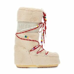 Női magas téli csizma MOON BOOT MB ICON FAUX FUR BEADS-001 CREAM kép