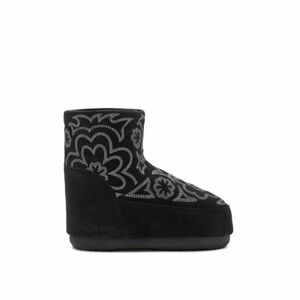 Női alacsony téli csizma MOON BOOT MB ICON LOW NOLACE EMBROIDEREDSUEDE-NH17 BLACK GREY kép