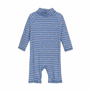 Fiú fürdőruha COLOR KIDS Baby Suit L S, AOP, coronet blue kép