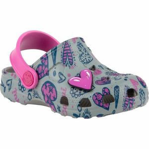 Lányok crocs (rekreációs lábbeli) COQUI Little Frog + Amulet grey fuchsia kép