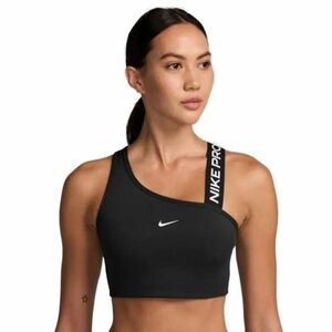 Női edző sportmelltartó NIKE PRO W NP SWOOSH MS ASYM BRA-010 BLACK BLACK WHITE WHITE kép