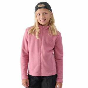 Cipzáros, gyapjú lány pulóver 4F JUNIOR FLEECE-JWMM00TFLEF261-56S-LIGHT PINK kép