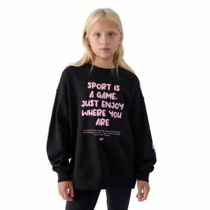 Lány pulóver 4F JUNIOR SWEATSHIRT-JWAW24TSWSF1214-20S-DEEP BLACK kép