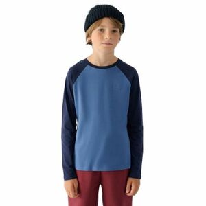 Fiú hosszú ujjú póló 4F JUNIOR LONGSLEEVE-JWAW24TLONM293-32S-DENIM kép