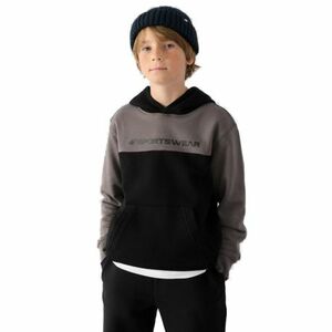 Fiú kapucnis pulóver 4F JUNIOR SWEATSHIRT-JWAW24TSWSM1222-20S-DEEP BLACK kép