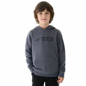 Fiú kapucnis pulóver 4F JUNIOR SWEATSHIRT-JWAW24TSWSM1223-20S-DEEP BLACK kép