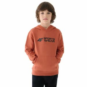 Fiú kapucnis pulóver 4F JUNIOR SWEATSHIRT-JWAW24TSWSM1223-64S-SALMON CORAL kép