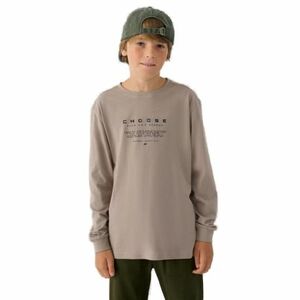 Fiú hosszú ujjú póló 4F JUNIOR LONGSLEEVE-JWAW24TLONM294-26S-WARM LIGHT GREY kép