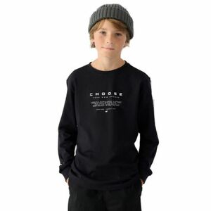 Fiú hosszú ujjú póló 4F JUNIOR LONGSLEEVE-JWAW24TLONM294-20S-DEEP BLACK kép