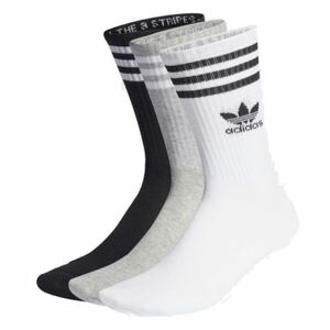 Zokni ADIDAS ORIGINALS 3 PACK-CREW SOCK-WHITE MGREYH BLACK kép